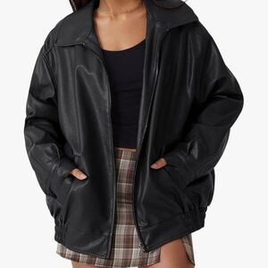 Classic Black Leather Jacket for Women